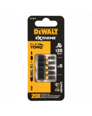 DEWALT KOŃCÓWKI UDAROWE T20 25MM 1/4' 5SZT DT7381T