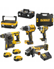 DEWALT ZESTAW COMBO DCD805 DCG405 DCH273 DCF887 3x5AH 3x KUFER TSTAK